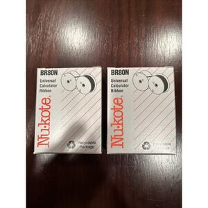 2 Nu-Kote Burroughs Universal Calculator Ribbon BR80N 1/2"x7 Yards Black Red